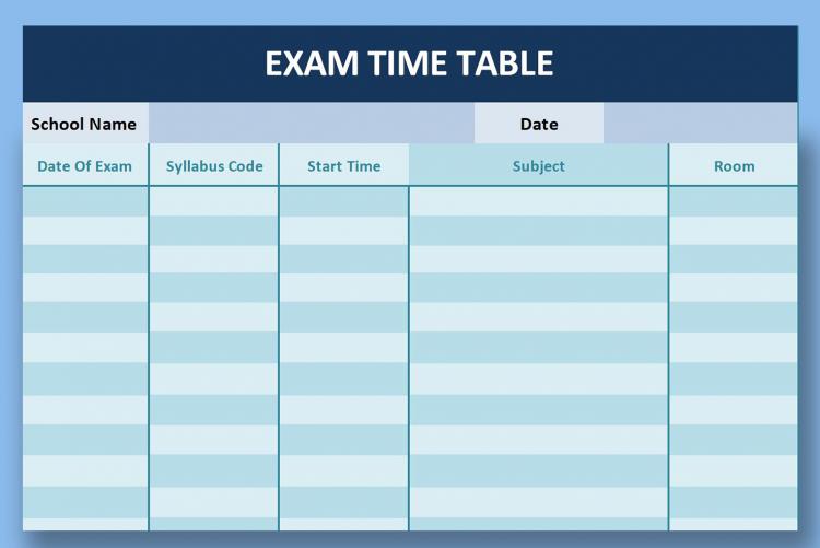EXAM TIME TABLE 2
