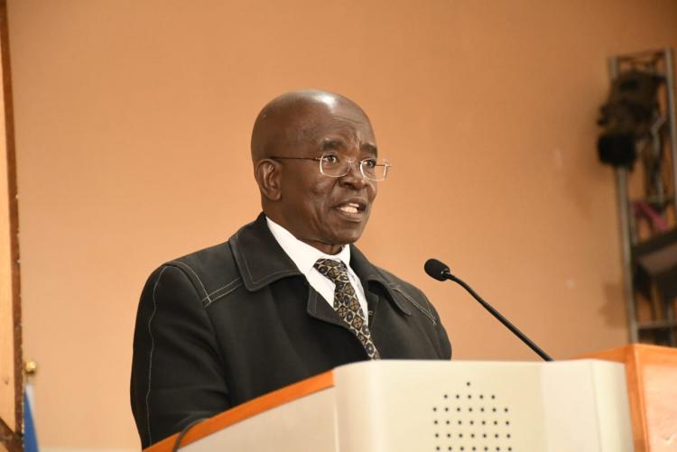 Dean of the Faculty of Arts and Social Sciences, Prof. Jack Odhiambo, Addresses First-Year Students during the Orientation Event